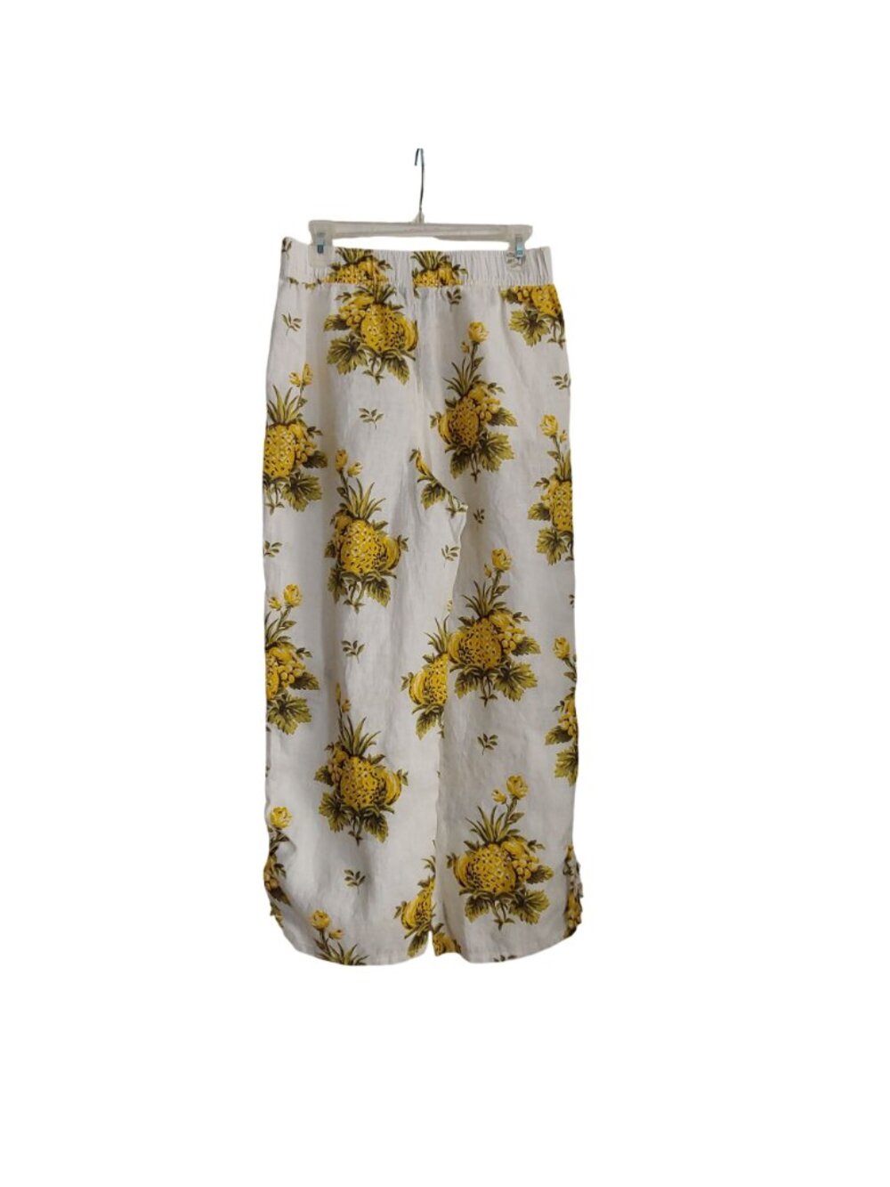 Tahari Womens Linen Pants Pineapple Print Elastic Waist Summer Beach Resort M - Picture 3 of 10